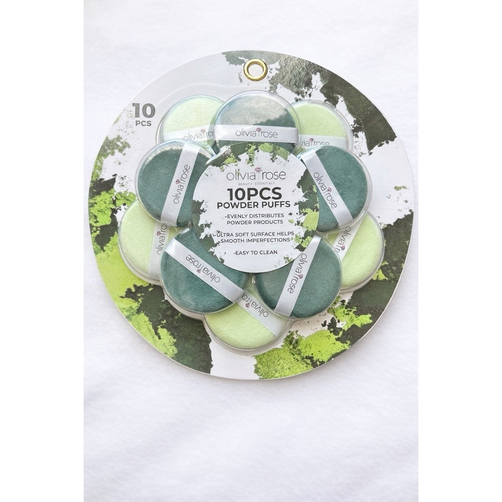 Olivia Rose 10PCS Powder Puffs Beauty Essentials in Green